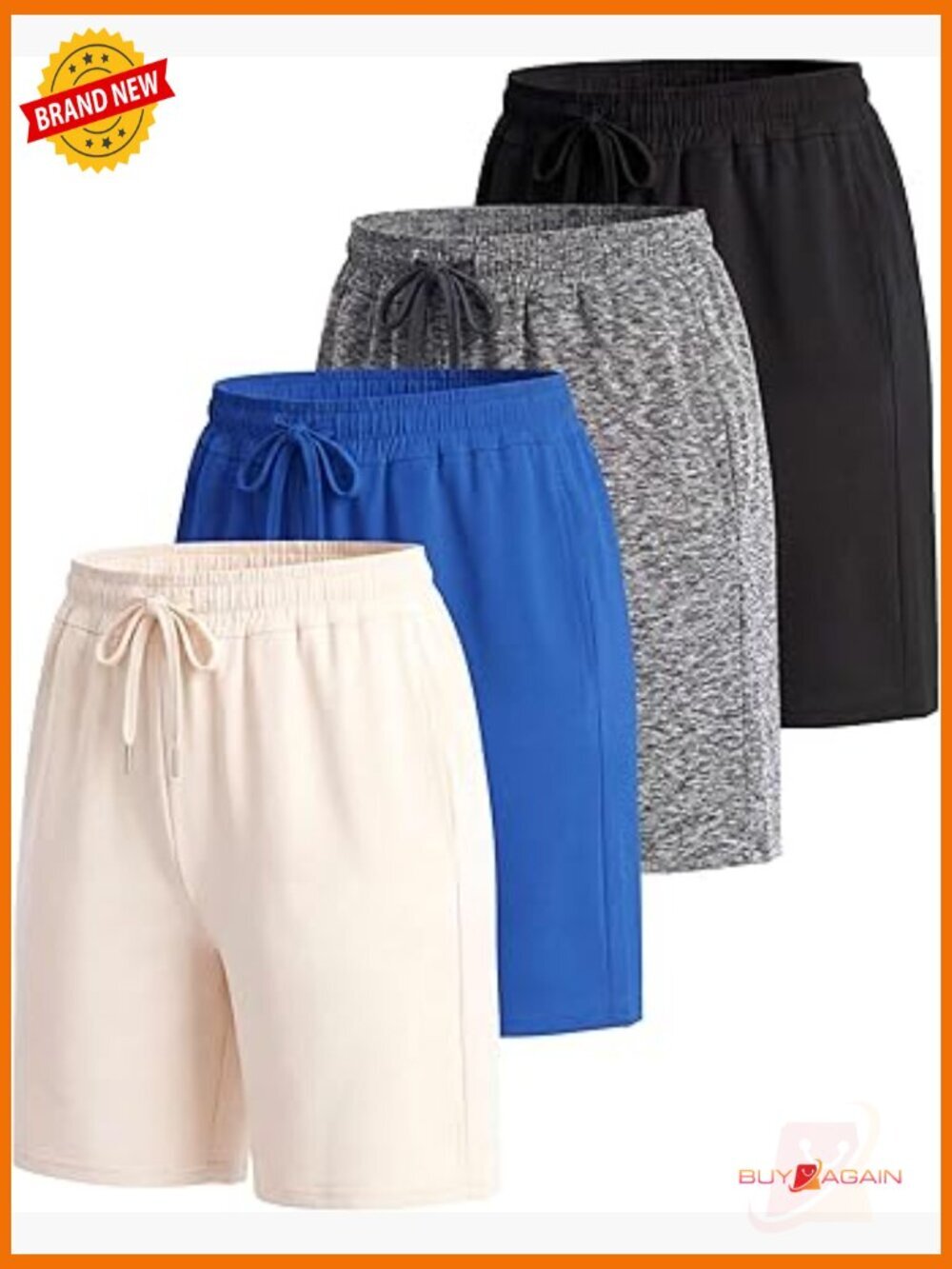 Women's 7" Bermuda Casual Yoga Shorts with Pockets 4 Pack
